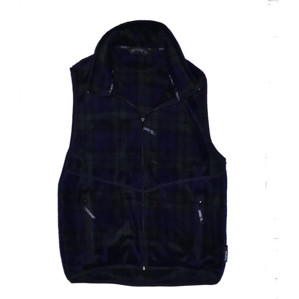 Black Diamond Green/Black Plaid Fleece Vest - Med